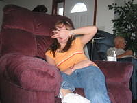 Alicia didn't want to have her picture taken. 10/5/03