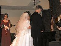 Michelle and Shawn walk forward to begin their vows.  10/4/03