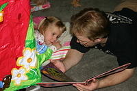 Uncle Shawn reading Carrie her bedtime story.