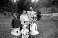 Gram, Pap, Aunt Barb, Uncle David, Mom, Uncle Rob, and ? - 1959