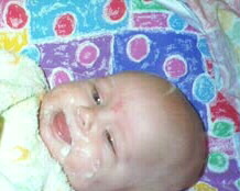Carrie with a messy cereal face