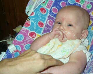 Carrie again with her messy cereal face