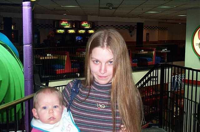 Carrie and Paige at Chuck E Cheese in San Jose, California