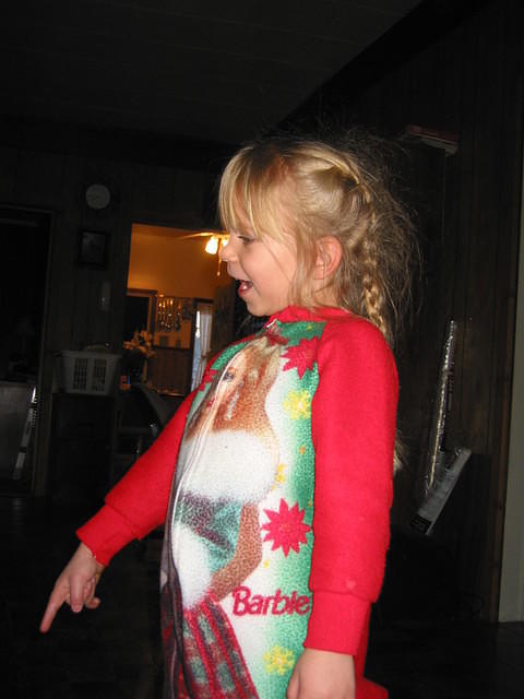 Carrie woke up and saw the tree (and the presents)