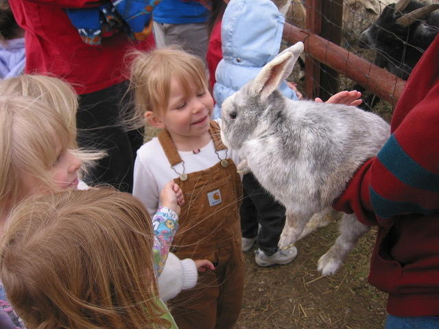 Carrie and the rabbit.