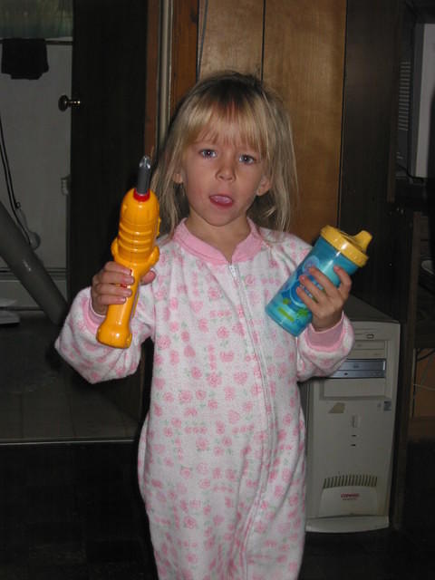 Carrie showing me her drill.