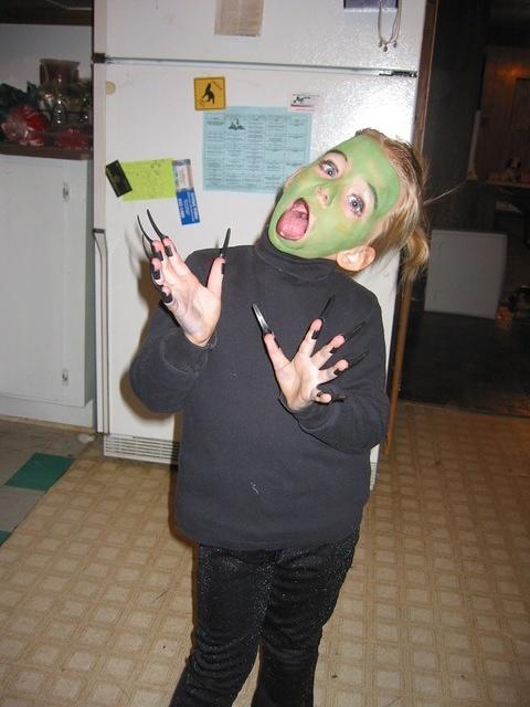 I asked Carrie to make a scary face.