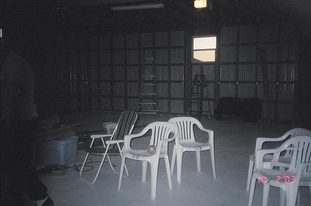 Inside of Shawn's garage.