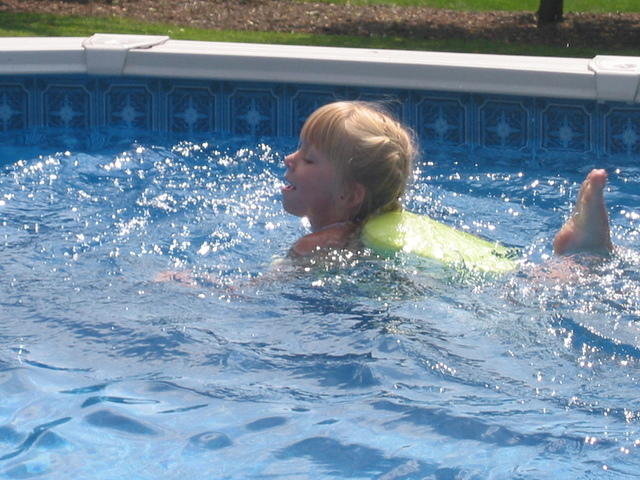 Carrie swimming