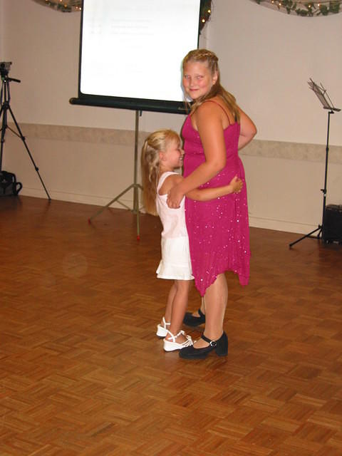 Carrie and Amber dancing.