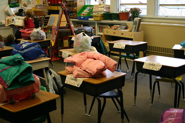 Carrie's desk at school.