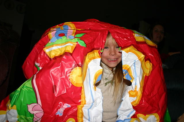 Carrie in her tent, that isn't set up.