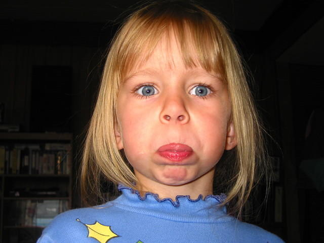 A silly face.