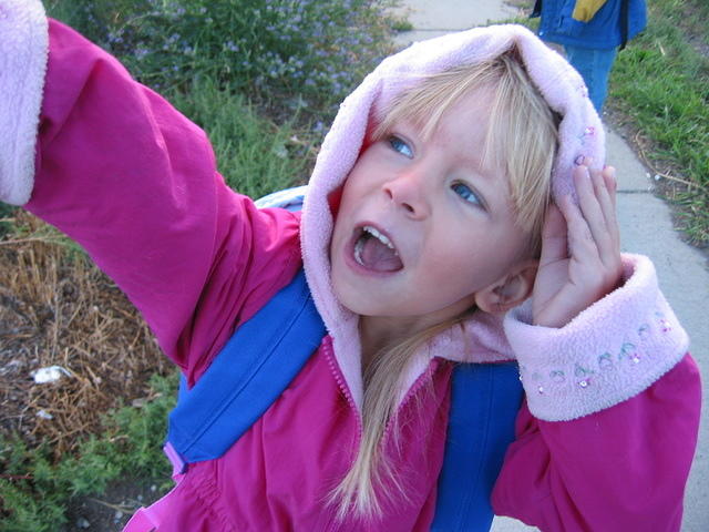 Carrie at the bus stop.