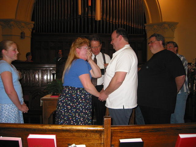 Aunt Dawn couldn't stop laughing during the vows part.
