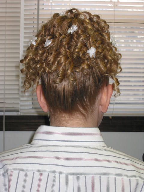 The back of Amber's hair.