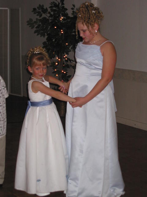 Carrie and Amber dancing.