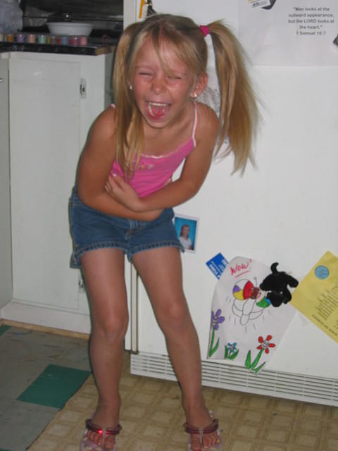 Carrie laughing.