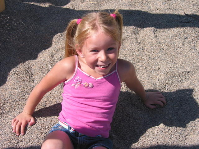 Carrie fell off of these slider things at the playground.  :P