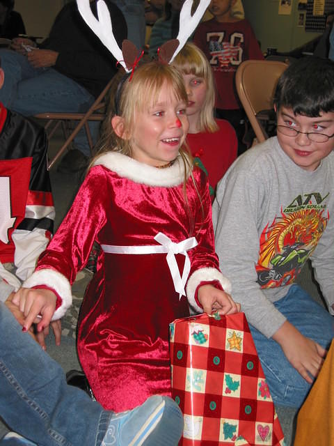 Carrie with her present
