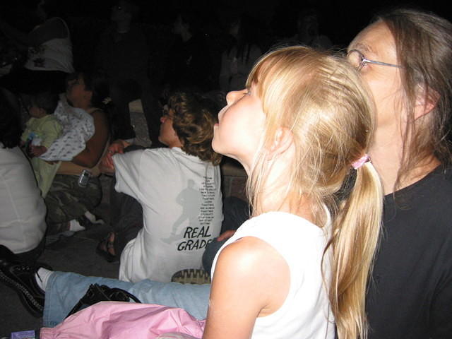 Carrie watching the fireworks (again)