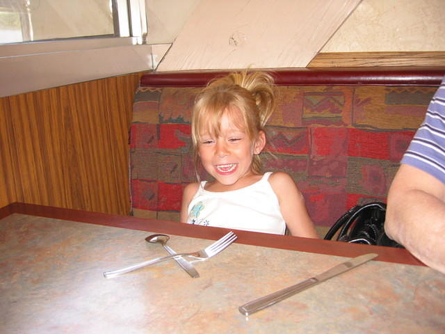 Carrie at a Denny's.