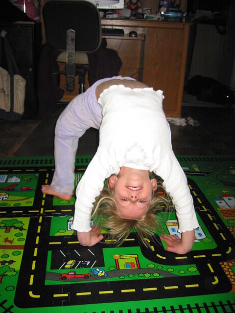 Carrie doing her back bridge.