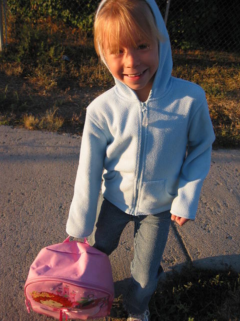 Carrie, at the bus stop.