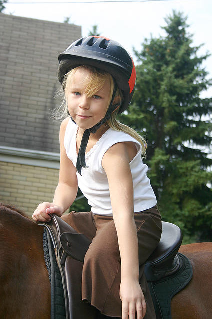 Carrie riding Dandy