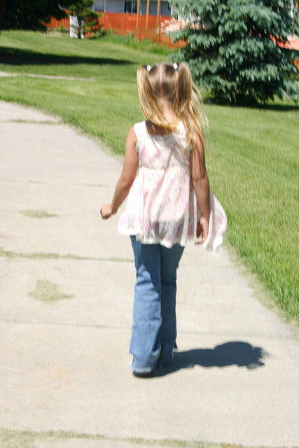 Carrie using her heelys