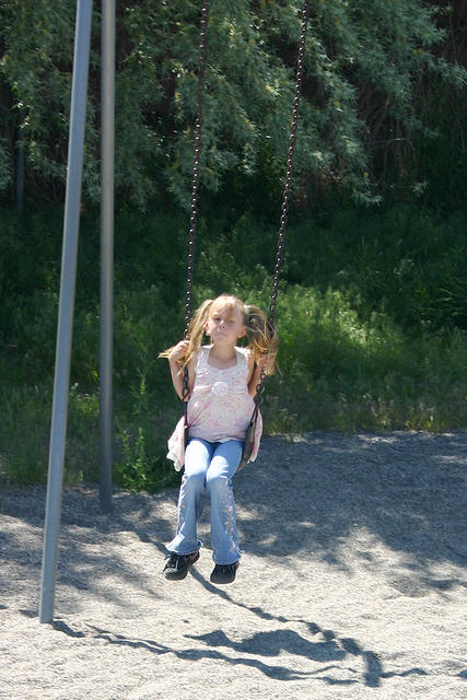 Carrie swinging