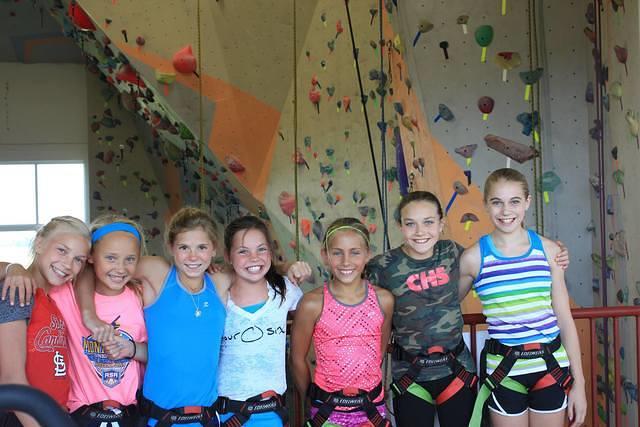 Ginny rock climbing 2