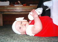 Carrie eating her shoe