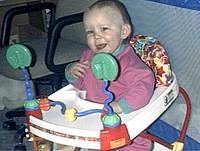Carrie in her walker.