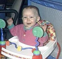 Carrie in her walker.