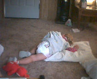 Carrie sleeping - 8/30/01