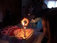Lighting candles in the dark