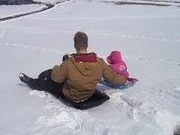 Shawn and Carrie sledding - 3/23/02