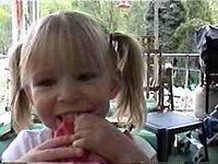 Carrie being silly for the video camera - 5/17/02