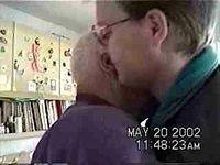 Pap and Shawn hug one last time before Shawn and Michelle return to Montana - 5/20/02