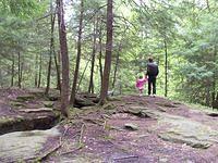 Carrie and Dad, and if you look closely you can see me across the crevice.