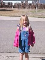 Carrie waiting for the school bus - 4/8/03