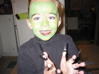 Carrie shows me her make-up.