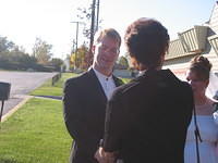 Shawn shaking hands with.. someone. :P 10/4/03
