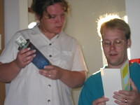 Gram and Pap's neighbor, Carol, made Shawn and Michelle a vase. 10/5/03