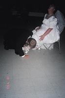 I told him to get the garter with his teeth, much to my surprise he did, but at the last minute used his hands.