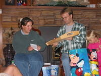 A breakfast in bed table thing?  And do I see Carrie trying to steal presents?! 9/12/03