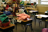 Carrie's desk at school.
