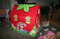 Carrie getting ready for bed.