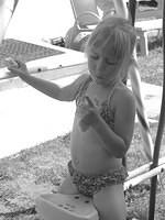 Carrie eating a cookie.